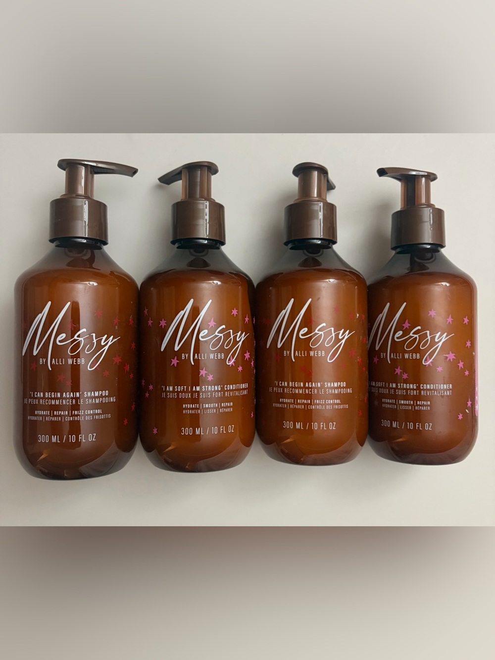 4-piece Messy by Alli Webb Begin Again Shampoos & I am Soft/Strong Conditioners